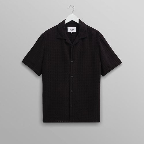 Didcot Shirt Black Wave Textured Stripe