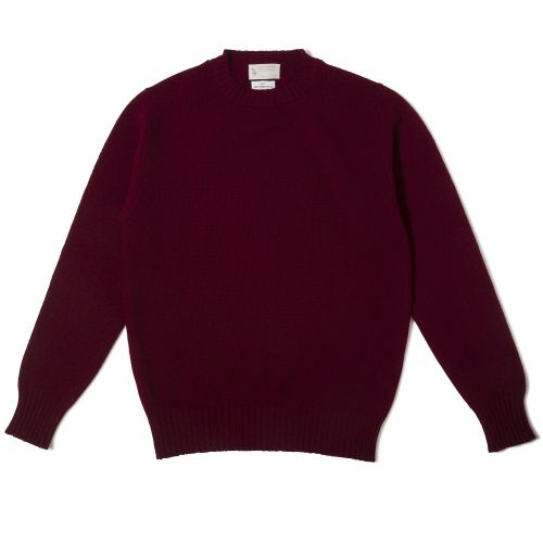 The Armoury Burgundy 4-ply Lambswool Crewneck Sweater (NOS)