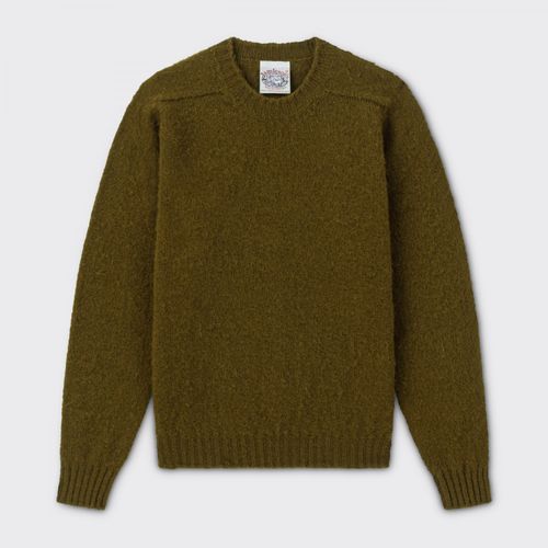 Brushed Wool Crewneck Knit : Olive Green