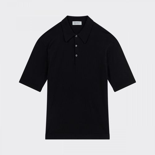 Short Sleeves Cotton Polo Shirt: Black