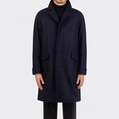 "CORB" Wool & Cashmere Coat : Navy