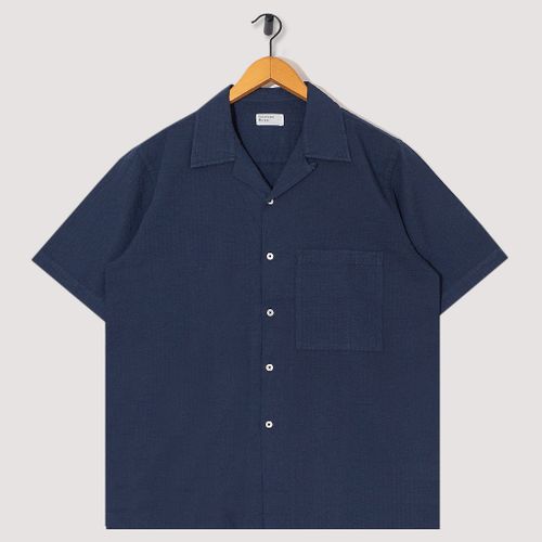 Camp Shirt - Navy Seersucker