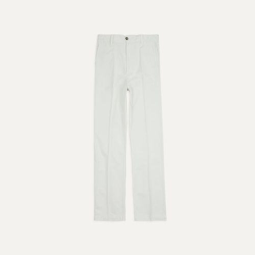 Ecru Cotton Flat Front Chino