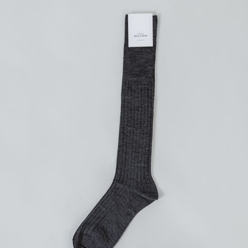 SOCKS OTC Ribbed Wool Mid Grey Mid Grey