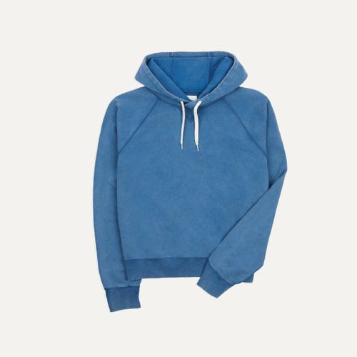 Indigo Cotton Hooded Sweatshirt