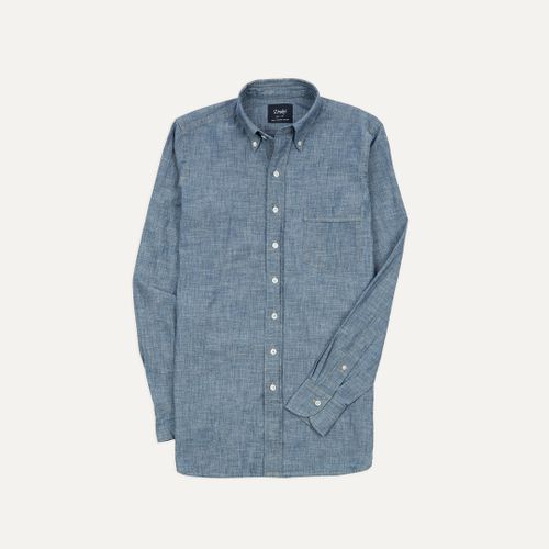 Bleach Blue Cotton Chambray Button-Down Shirt