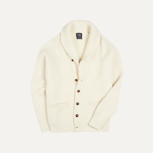 Ecru Lambswool Shawl Collar Cardigan