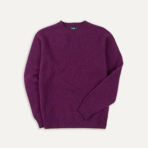 Purple Brushed Shetland Crew Neck Jumper