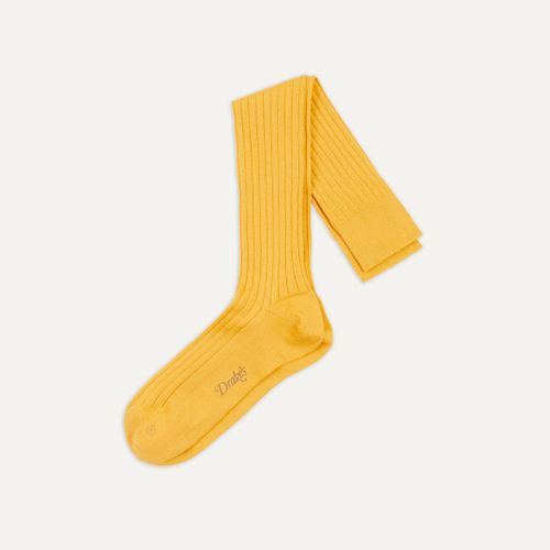 Yellow Cotton Over-the-Calf Socks