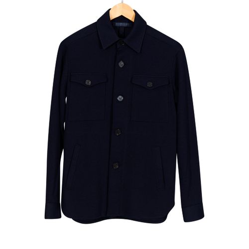 Overshirt Exclusive Loro Piana Cavalry Twill Dark Blue