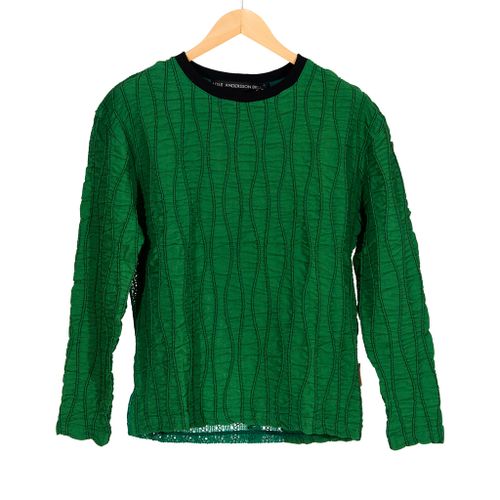 Top Stitch Crew Neck Sweater Green