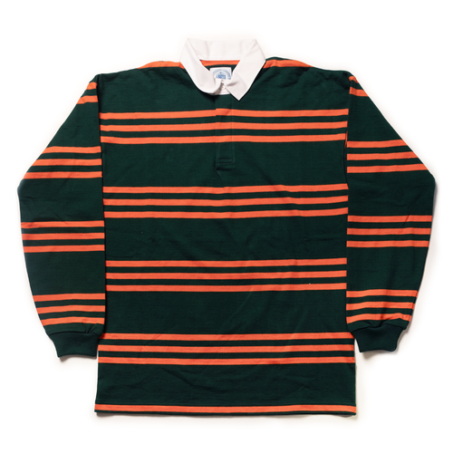 Track Stripe Rugby Shirt - Green/orange