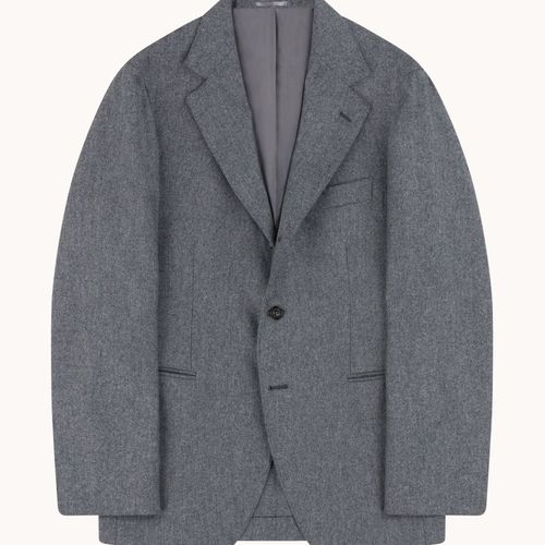 Sport Jacket - Light Grey Woollen Flannel