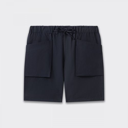 Cotton & Linen Cargo Shorts : Navy