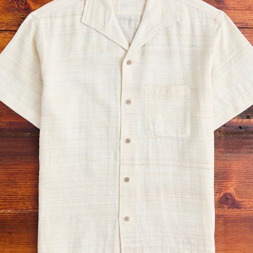 Leisure Shirt in Ivory Handloom Silk