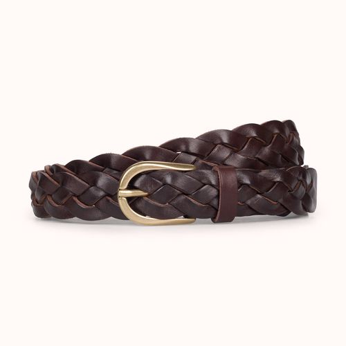 Woven Belt - Brown Leather