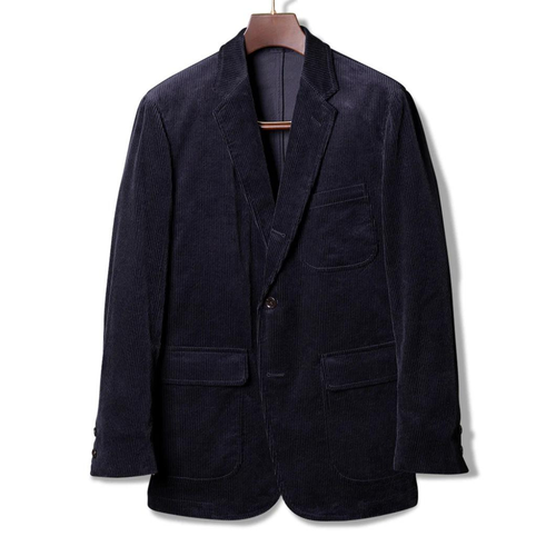 Kamakura Unstructured Ivy Corduroy Jacket- Navy