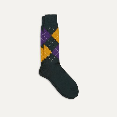 Green Argyle Wool Cotton Socks