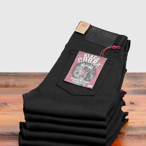 "Black Cobra Stretch" 12oz Selvedge Denim - Weird Guy Fit