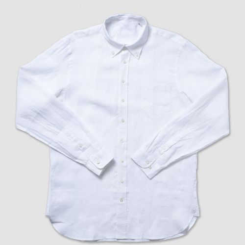 Linen Long Sleeve Shirt - White