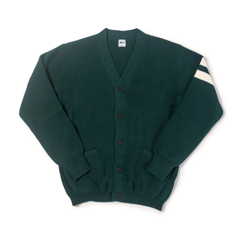 Solid Varsity Cotton Cardigan - Green