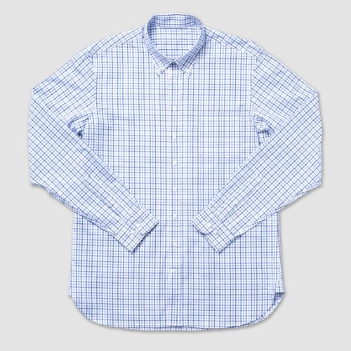 Cotton Long Sleeve Check Shirt - Blue/navy