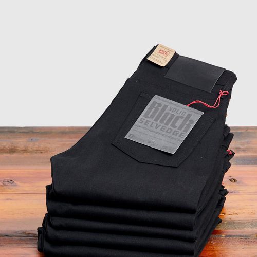 "Solid Black" 13oz Selvedge Denim - Weird Guy Fit