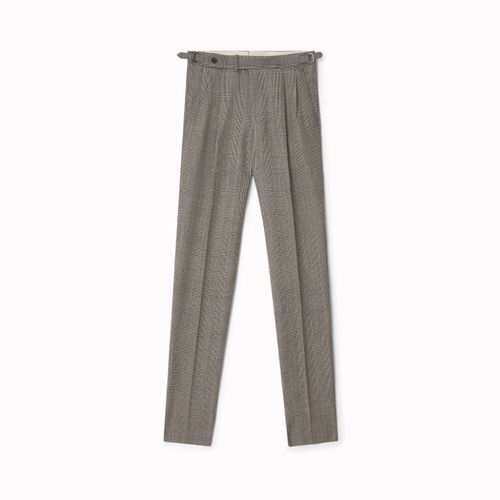 ANTONIO Checked Wool Trousers Black/Cream Black/Cream