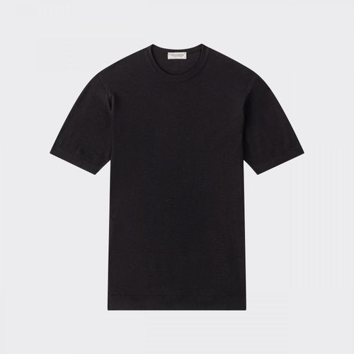 Textured Cotton T-shirt : Black