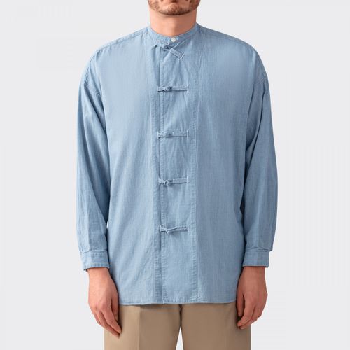 Chambray Mandarin Shirt : Sky Blue