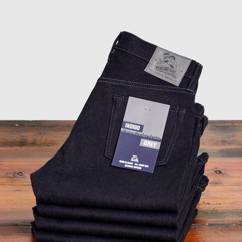 0605-52G "Indigo x Grey" 18oz Selvedge Denim - Natural Tapered Fit