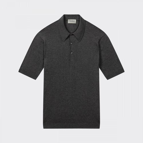 Short Sleeves Cotton Polo Shirt: Grey