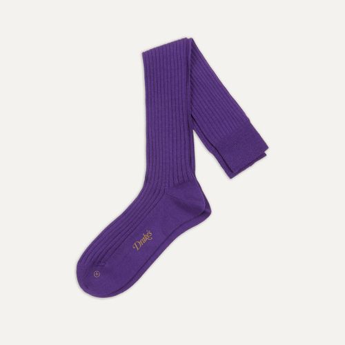 Dark Purple Wool Over-the-Calf Socks