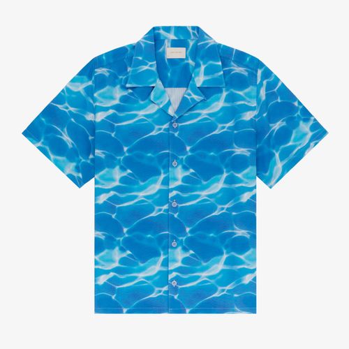 Aqua Print Seersucker Shirt