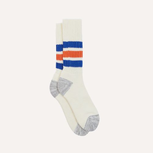 RoToTo Blue and Orange Cotton Crew Socks