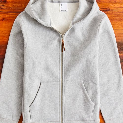 Heavyweight Zip Hoodie in Heather Grey