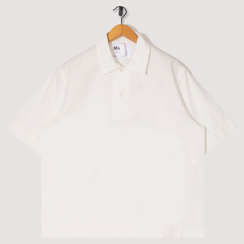 Offset Placket Polo - White