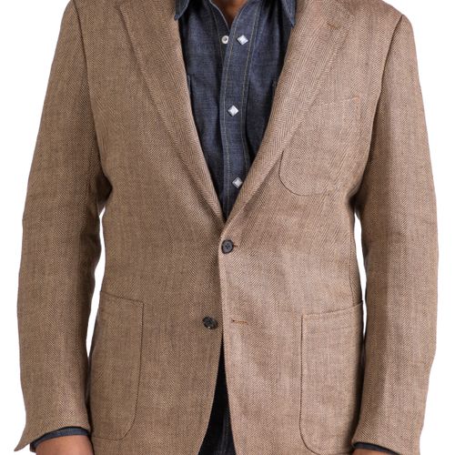 The Armoury Model 12 Brown Linen Herringbone Sport Coat (NOS)