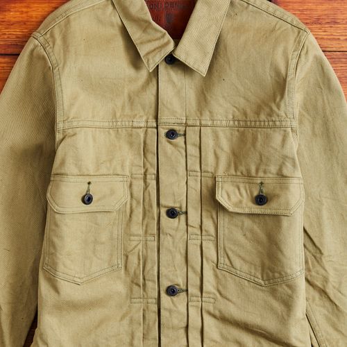 02517-BRD "British Drill" Selvedge Katsuragi Jacket in Beige