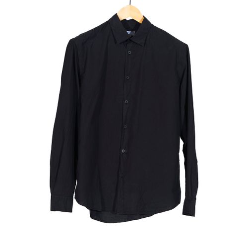 Long Sleeve Cotton Poplin Shirt Black