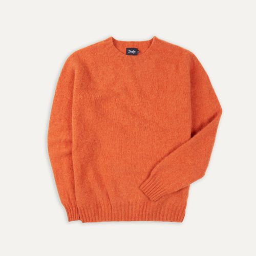 Orange Brushed Shetland Crew Neck Jumper