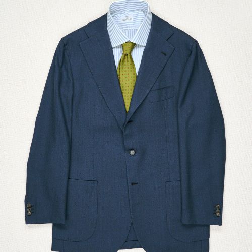 Orazio Luciano Navy Wool Herringbone Sport Coat (Pre-Owned)