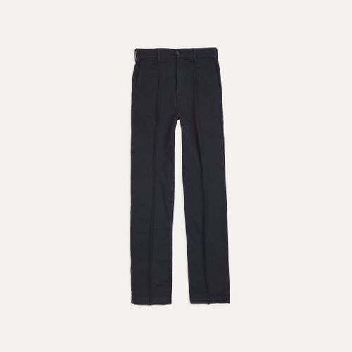 Navy Cotton Flat Front Chino