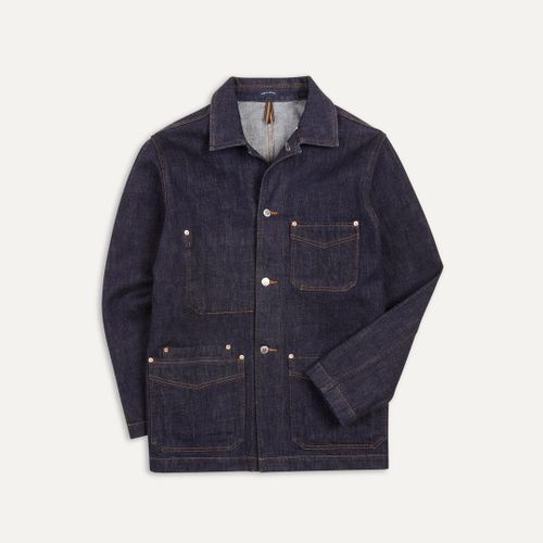 Indigo Rinse Denim Five-Pocket Chore Jacket