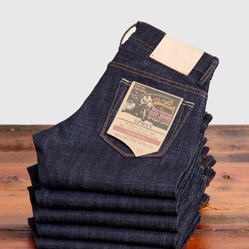 X075 14.5oz Dark Indigo Selvedge Denim - Spikes Fit