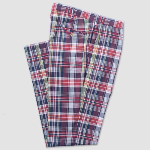 Classic Madras Pants - Navy/red/white/yellow