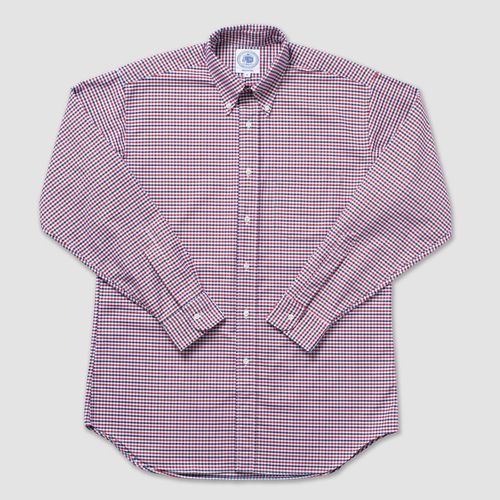 Long Sleeve Tattersall Shirt - Red/navy