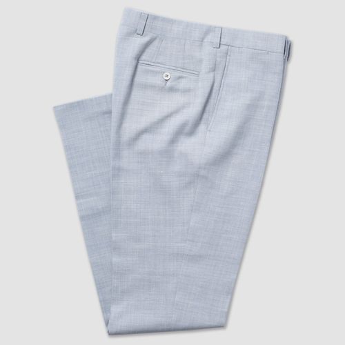 Grey Crash Linen Trousers - Classic Fit