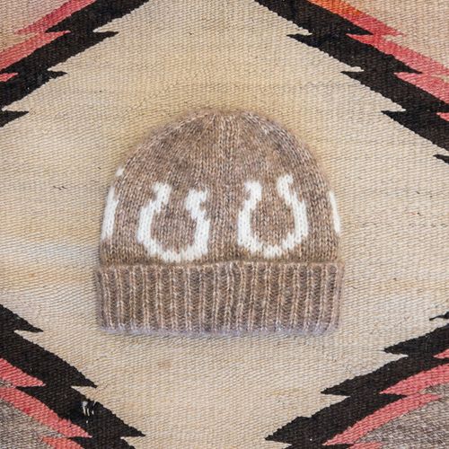 Alpaca Horseshoe Beanie - Light Brown