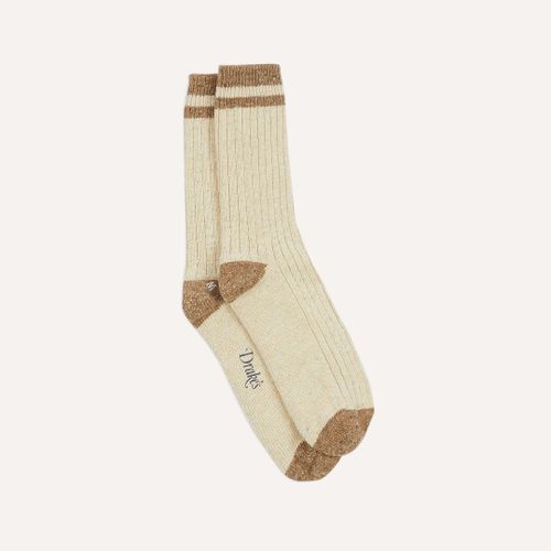 Ecru Striped Donegal Wool Socks